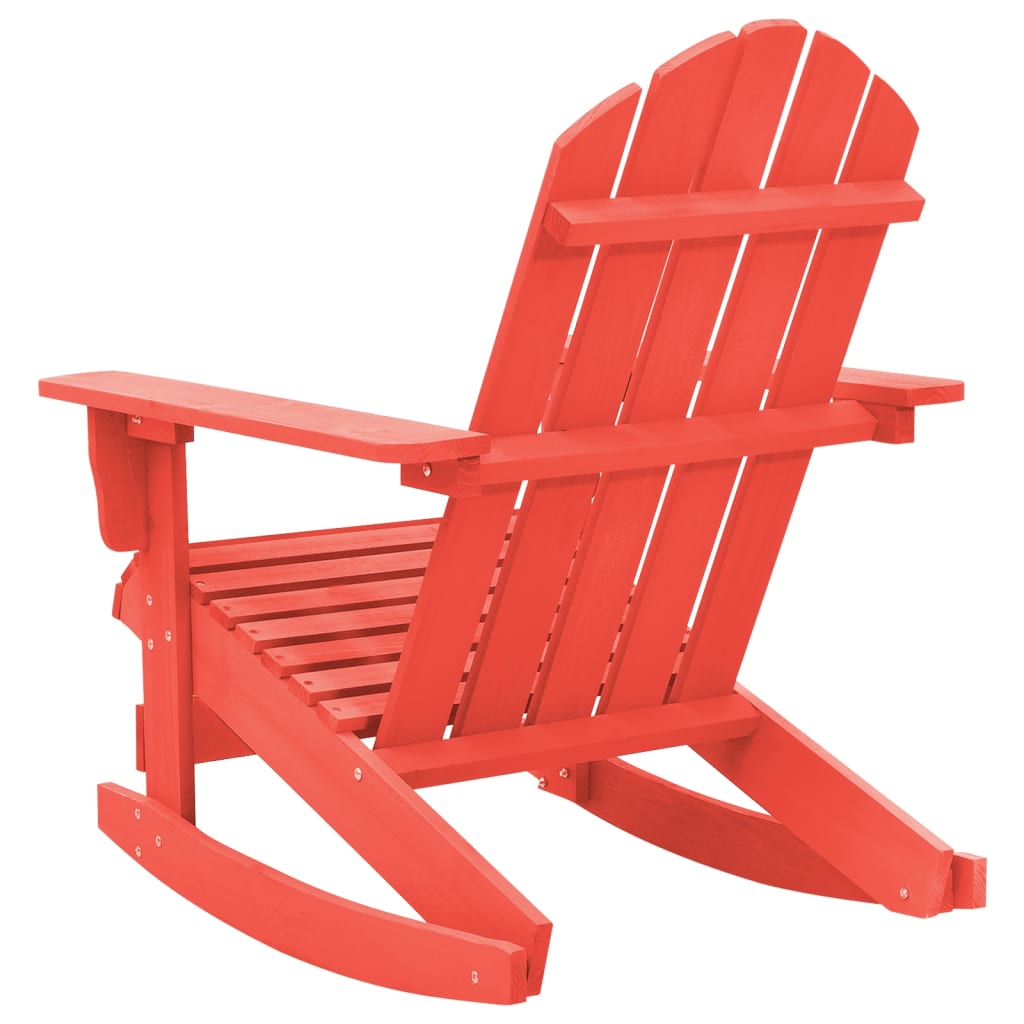 Garden Rocking Adirondack Chair Solid Fir Wood Red